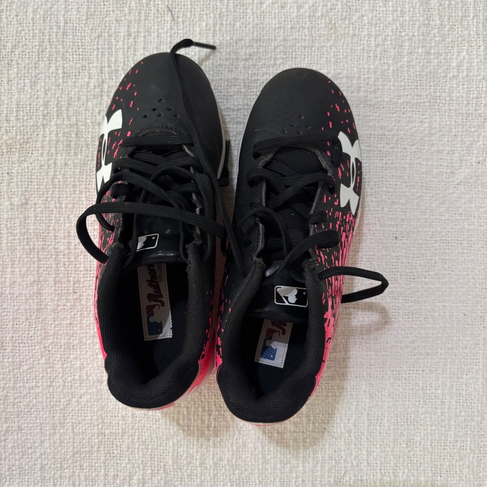 Under Armour Leadoff RM Kids Baseball Cleats Black Pink 1278754-064 Size 12K - Picture 7 of 7